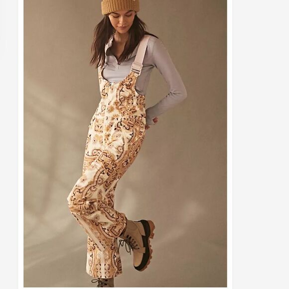 Free People Alpine Glow Printed Snow Bib - Picture 1 of 9